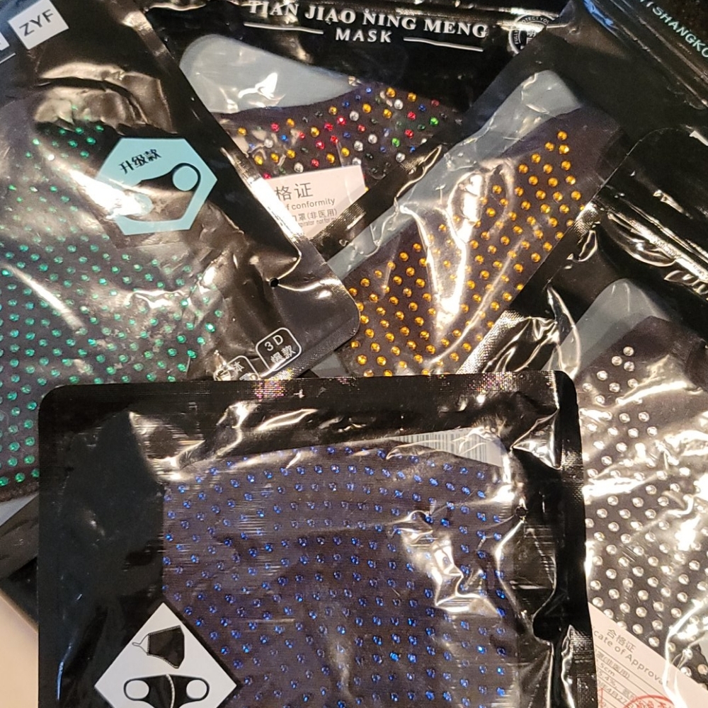 Rhinestone Face Mask - Picture 3 of 3